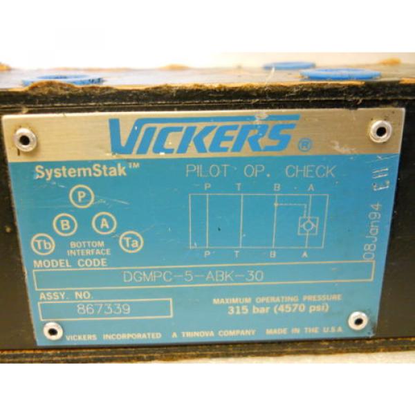 VICKERS DGMPC-5-ABK-30 SYSTEM STACK CHECK VALVE P/N 867339 Origin CONDITION NO BOX #3 image