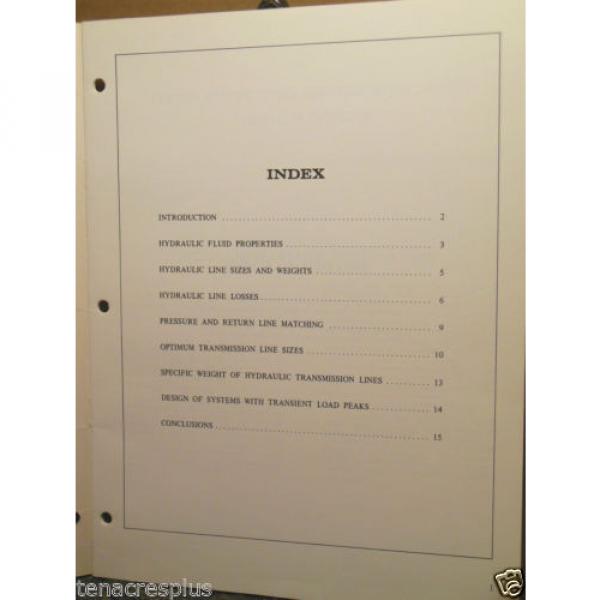 Vickers Hydraulic Transmission Line Design Guide SE 106 Sperry Rand Sizes Weight #2 image