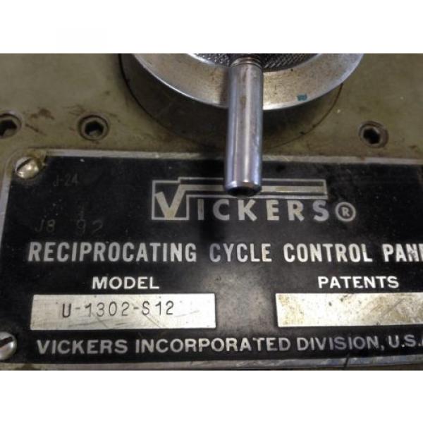 USED VICKERS U-1302-S12 HYDRAULIC RECIPROCATING CYCLE CONTROL PANEL BB #2 image