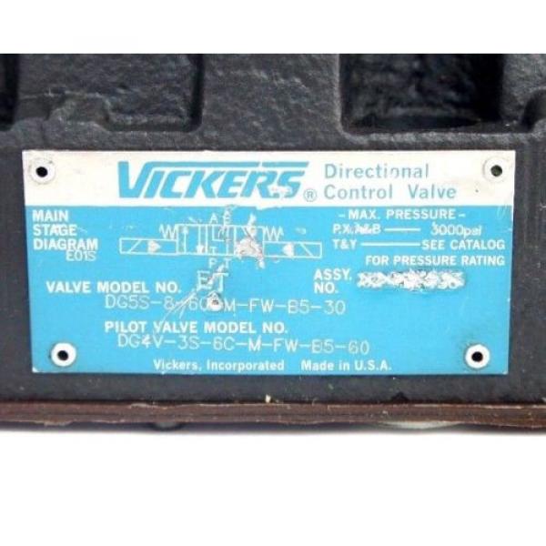 VICKERS DG5S-8-6CETM-FW-B5-30 CONTROL VALVE W/ DG4V-3S-6C-M-FW-B5-60 PILOT VALVE #5 image