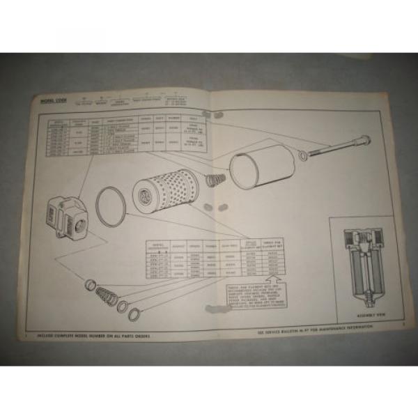 VICKERS HYDRAULICS OFM-100, 200,300  RETURN LINE FILTERS SERVICE PARTS CATALOG #2 image