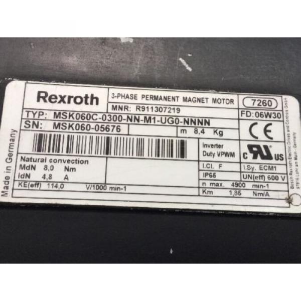 REXROTH 3~PERMANENT-MAGNET-MOTOR lt;gt; MSK060C -0300 -NN -M1 -UG0 -NNNN #5 image