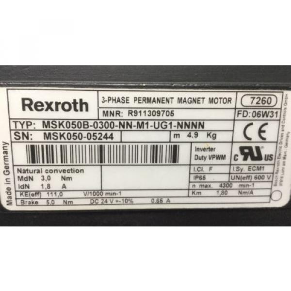 REXROTH PERMANENT-MAGNET-MOTOR lt;gt; MSK050B -0300 -NN -M1 -UG1 -NNNN #5 image