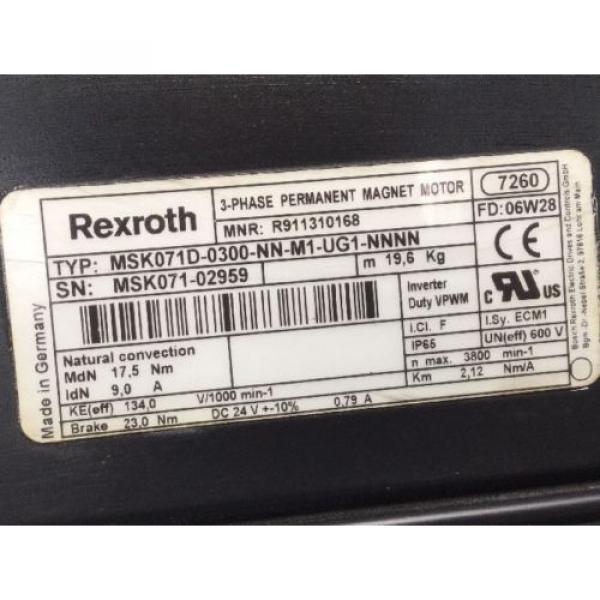 REXROTH 3~PERMANENT-MAGNET-MOTOR lt;gt; MSK071D -0300 -NN -M1 -UG1 -NNNN #5 image