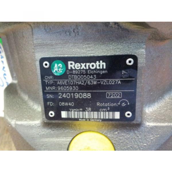 Einschub-Verstellmotor A6VE Rexroth Hydraulikmotor Axialkolbenmaschine A6VE107HA #2 image