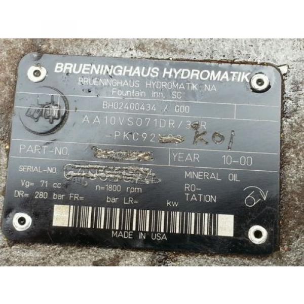 BRUENINGHAUS REXROTH AA10VS071DR/30R-PKC92N00 K01 HYDRAULIC pumps 1800RPM 280BAR #2 image