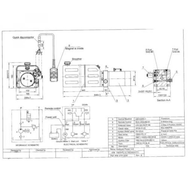 3208 Dump Trailer Hydraulic Power Unit,12V Single Acting,8L Poly Tank, OEM #2 image