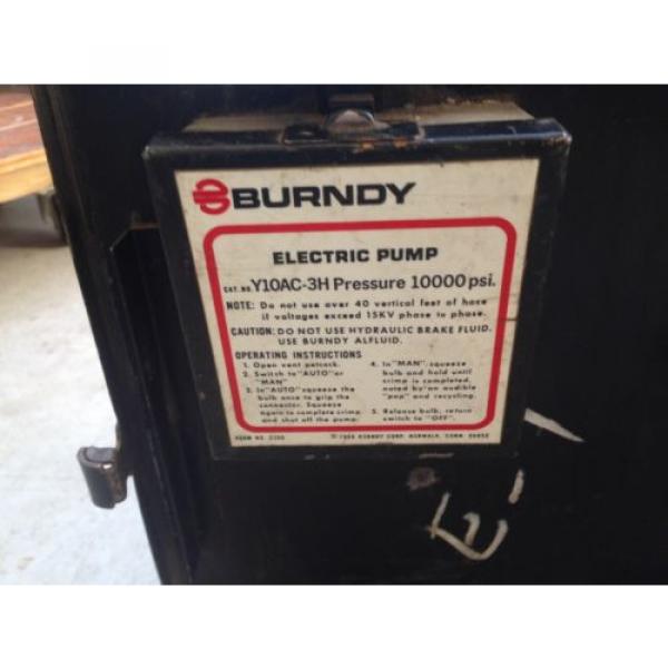 Burndy Electric Hydraulic Pump Y10AC-3H 10,000 psi #4 image