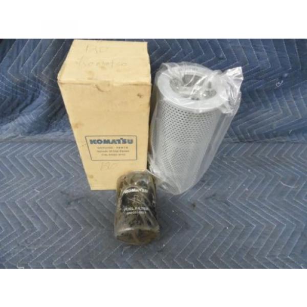 GENUINE KOMATSU HYDRAULIC FILTER 07063-01100 &amp; OIL FILTER 6003118321  FITS WA120 #1 image